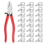 MaxAwe 50 PCS Key Fob Hardware Set, 1 Inch Keychain Hardware with Key Ring and Pliers Tool for Keychain Wristlet Clamp Webbing Fabric DIY Making Hardware Supplies