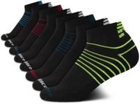 New Balance Boys' Quarter Socks - 8 Pack Performance Cushion Comfort Socks - Athletic Quarter Socks for Boys (4-12), Size Medium, Black Assorted