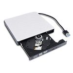 USB 3.0 External DVD CD Player Optical Drive for HP Laptop EliteBook 840 850 830 820 Folio X360 1040 1030 1020 1050 G3 G4 G5 G2 G6 G1 Computer, Dual Layer 8X DVD+-RW DL 24X CD-R Burner White Color