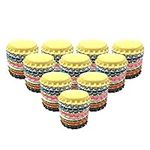 RUTICH 200 PCS Crown Bottle CaPs Decorative Bottle Cap Double Sideds Printed Craft Bottle Stickers for Hair Bows, DIY Pendants or Craft ScraPbooks Mixed Colors(10colors)…