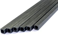 6 pcs 4mm Square Carbon Fiber Tubes