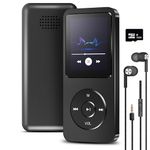 Sounce 16GB Mini MP3 Music Player with Bluetooth 5.4, HiFi Lossless Sound, Video Playback, Voice Recorder, FM Radio, E-Book Reader, and Loudspeaker | Expandable up to 128GB (Black)
