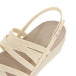 Crocs Women's Brooklyn Strappy Low Wedge Sandals, Bone, 6 UK