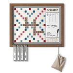 Scrabble Deluxe Vintage 2-in-1 Wall Edition with Dry Erase Message Board