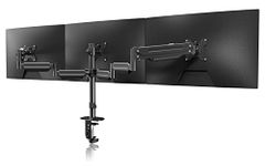 Triple Monitor Mount, Monitor Stand for 3 Monitors, Adjustable Gas Spring Monitor Arm Desk Mount with Tilt Swivel Rotation for Three 17-27 inch Screens up to 6kg Each, 2 Install Options (MD8003)