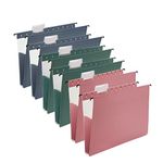 Y YOMA Extra Capacity Hanging File Folders, Expandable Hanging Folders Letter Size, 1/5 Cut Tabs, 6 Per Box