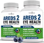 NEW AGE AREDS 2 Eye Vitamin Contains Bilberry 6000mg Lutein (32mg), Grape seed (6000 mg), Eyebright (1000 mg), and Zeaxanthin (8 mg) - 120 Count