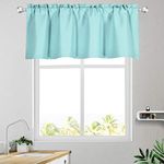 KEQIAOSUOCAI Sea Aqua Blue Bedroom Valance for 18 Inch Short Window Valance for Kids Room Kitchen Bathroom Rod Pocket Curtain Valance 52Wx18L