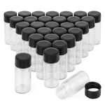 Kesell Clear Liquid Sampling Sample Glass Bottles Vials with Graduation Black Screwcap Capacity 5ml (1/6 Oz) Pack of 30