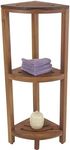 AquaTeak Patented Kai Corner 3 Shelf Corner Stand with Square Legs