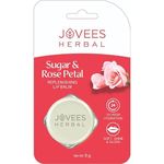 Jovees Herbal Sugar & Rose Petal Replenishing Lip Balm | 24 Hour Hydration | Rejuvenates Dry and Chapped Lips | Gives Soft, Shiny and Glossy Lips 8g