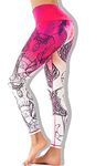 Chisportate 7/8 Yoga Pants Leggings for Women High Waist,Rpet Fabric Yoga Leggings Patterned Workout Gym Activewear (Elephant)