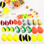 Dr.Fish 240 Pieces Walleye Rig Making Kit, Fishing Accessories for Walleye Spinner Crawler Harness, Spinner Blades Rig Floats Clevises Beads