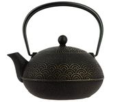 Iwachu Seigaiha Black-Golden Teapot 900 ml - Cast Iron from Japan