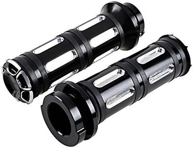 Astra Depot Chrome Black 1" Handlebar Hand Grips for Harley Touring Sportster Dyna Softail V-Rod