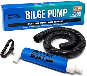 Manual Bilge Pump for Kayak Canoe Dinghy, Handheld Siphon Bailer with 24 Inch Hose, Floats if Dropped Overboard, Portable Hand Pump, Blue - Better Boat