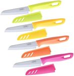 JJOO Paring Knives, Stainless Steel Paring Knife Set with Cover, 3.6 inch Pairing knife, Ultra-Sharp Small Kitchen Knife, Great for Fruit and Vegetable, Dishwasher Safe (Multi Colors)