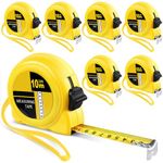 Copkim 6 Pcs Engineer Tape Measure 33 Ft/ 10 M Measuring Tape Retractable Measurement Tape with High Visibility Imperial/Metric Scale Self Locking Steel Tape for Handicraftsmen Carpenters Architects