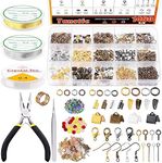 Tanstic 1616Pcs Jewelry Making Supplies Kit, Jewelry Making Kit with Jewelry Pliers, Jump Rings, Jewelry Wires, Jewelry Beads and Charms, Jewelry Findings Supplies for Jewelry Making