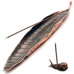 Incense Holder Set - Leaf and Snail Incense Burner,Incense Holders for Sticks Ash Catcher,Durable Zinc Alloy Materia,Modern Natural Design,Incense Ash Catcher Tray,Best for Meditation,Yoga,Home,Office