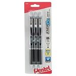 Pentel EnerGel RTX Retractable Liquid Gel Pen, Bold Line, Metal Tip, Black Ink 3pk (BL80BP3A)