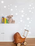 Walldestickers set of 55 Mixed size Stars Wall Stickers Kid Decal Art Nursery Bedroom Vinyl Decoration (White)