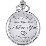 Dad Gift from Daughter to Father Engraved Pocket Watch - No Matter How Much Time Passes, I Will Always Be Your Little Girl (Silver)