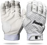 Franklin Sports 2nd-Skinz Batting Gloves - White/White - Adult Medium