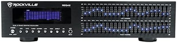 Rockville REQ42-B Black 19" Rack Mount 2 x 21 Band Equalizer