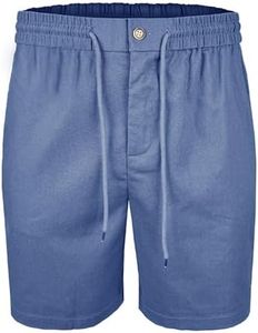 Linen Shorts for Men,Mens Shorts Casual Stretch Waist Drawstring Button Cotton Linen Blend Short Pants Breathable Summer Clothes,Summer Outfits,Beach Vacation,Golf,Yoga,Casual Everyday Wear,Loungewear