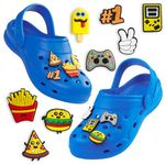 CityComfort Boys Clogs with Removable Charms, Beach Pool Shoes - Boys Gifts (Blue, 10/10.5 UK)