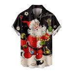 Men's Christmas Printed Shirt Ugly Christmas Sweater Pullover Button Down Shirts Xmas Sweater Short Sleeve Reindeer Snowflake Printed Sweaters Novelty 3D Sweatshirts Casual Loose Pullover