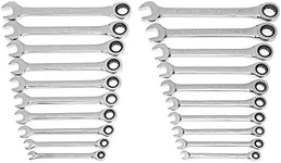 GEARWRENCH 20 Piece Ratcheting Combination Wrench SAE/Metric, Silver - 35720A-02