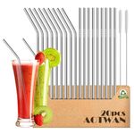 AOTWAN Metal Straws 20Pcs Stainless Steel Straws Include 9 Straight + 9 Bent + 2 Cleaning Brushes Metal Straws Drinking Reusable Straw for Smoothie,Milkshake,Cocktail