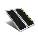 NEOWISM - Protable 3ft Wheelchair Ramp, Folding Aluminum Non-Slip Handicap Ramps, Threshold Ramps for Home, Holds up to 600 lbs, Chair Ramp