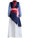 Angelaicos Womens Princess Mulan Costume Dress Chinese Heroine Party Ball Gown, Purple, S