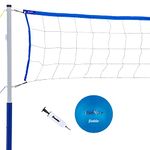 Franklin Sports Volleyball Set - Beach and Backyard Volleyball Net Set - Portable Volleyball Net and Ball Set with Poles and Ground Stakes - Recreational