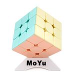 Moyu OJIN MoFang JiaoShi Meilong Series Cube Meilong3 3x3x3 Cube Bright Pink Stickerless Cubing Classroom Meilong Forsted Surface Puzzle Cube With One Cube Tripod