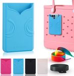 COSHONWOL Silicone Phone Holder for Rubber Beach Bags - Non-Slip Waterproof Phone Case Attachment Accessories, Compatible with Bogg Bags & Simple Modern Totes ​​ Ocean Blue