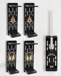 MyKEEPOW Wooden Saber Wall Mount, Wall Mount Stand with Pattern for Saber Display , Gift for Saber Collectors, 4 Pack, Pattern 01+02