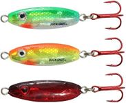 Northland Tackle Buck-Shot Ice Fishing Rattle Spoon, Assorted Colors, 1/16 Oz, 3/Cd