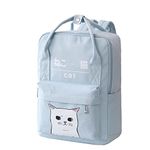 e-youth Women Girls Japanese And Korean Style Bags Kawaii Cat Canvas Backpack, Blue, One Size, Japanese and Korean, Kawaii Cat, Cartoon