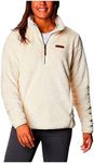 Columbia Women's Fire Side Sherpa 1/4 Zip, Chalk, X-Large