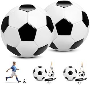 U&C Planet Kids Soccer Ball Size 3, 2-Pack Black White Classic Soccer Balls with 2 Pumps and 2 Mesh Bags, Great Gift for Toddler Boys Girls Ages 3-8, Indoor Outdoor Fun and Games