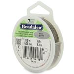 Beadalon JW02-T-0 Stringing Wire 7-Strand .015" X30' - Bright, White, 0.015" (0.38mm)