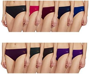 Rupa Jon Women's Cotton Panty (Pack of 10)(Colors May Vary)(JN ASH PLN PNTY-PO10_Assorted_90/Large)(Colors and Prints May Vary)