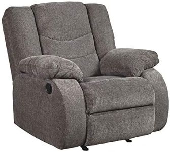 Signature Design by Ashley Tulen Modern Manual Pull Tab Rocker Recliner, Dark Gray