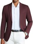 COOFANDY Blazer Men Big and Tall Suit Jacket Business Casual Western Sport Coat Wine Red, S