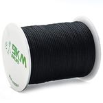 9KM DWLIFE Black Kevlar Cord, High Tensile Strength, Flame Resistant, Braided Fishing Line, Wind Chime String, Kite Line, Camping, Model Rocket, Outdoor Survival Strong String (50lb 0.5mm 100Ft)