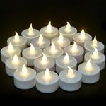 VETOUR LED Tea Lights Candles:24pack Realistic LED Flickering Operated Tea Lights Steady Battery Tealights Long Lasting Electric Fake Candles Decoration for Party and Gifts Ideas